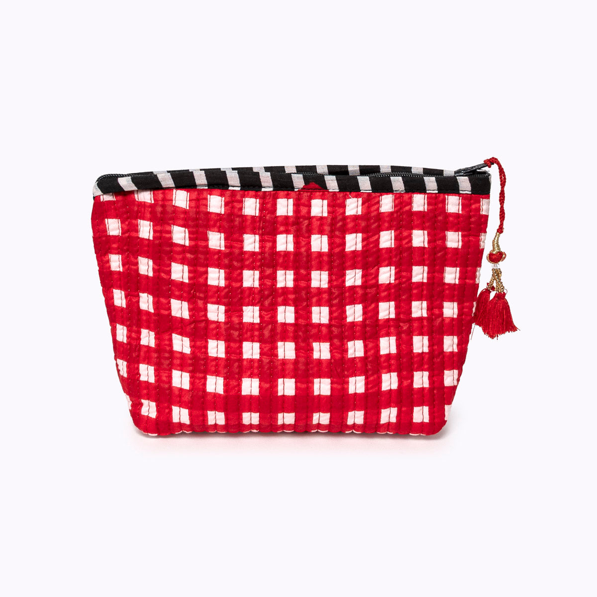 Mini bag "HAPPY CHECK" red