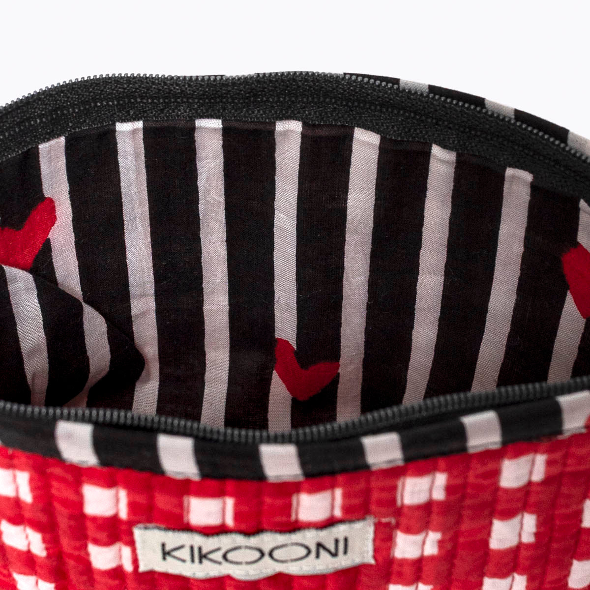 Mini bag "HAPPY CHECK" red