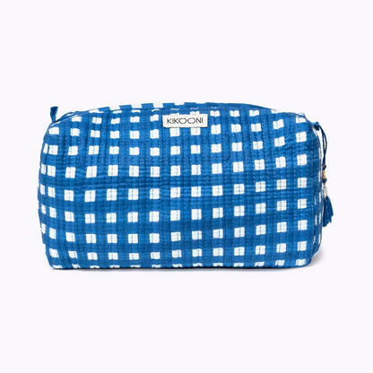 Kosmetiktasche "Happy Checks" blue
