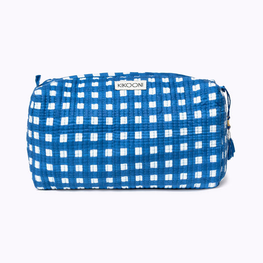 Kosmetiktasche "Happy Checks" blue