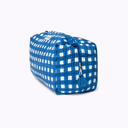 Kosmetiktasche "Happy Checks" blue