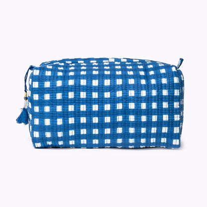 Kosmetiktasche "Happy Checks" blue