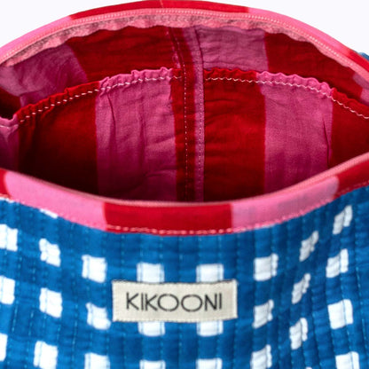 Kosmetiktasche "Happy Checks" blue