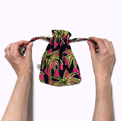Baumwolltäschchen "Palms by Night"