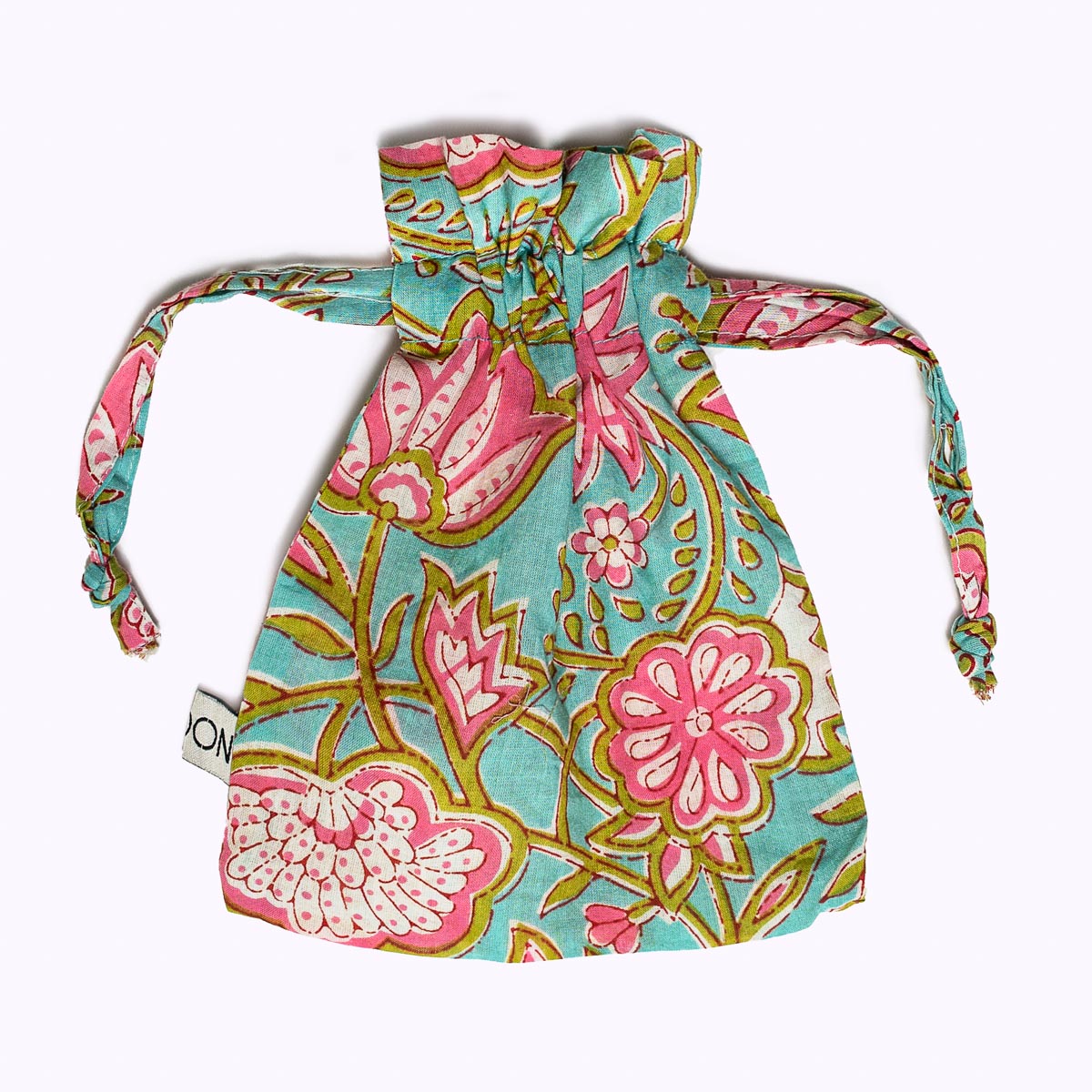 "Pink Lotus" cotton pouch