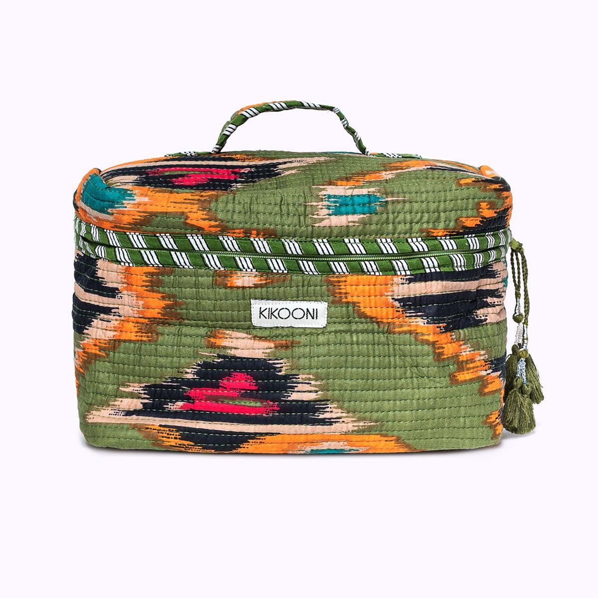 Große Kosmetiktasche BIG BEAUTY "Green Ikat"