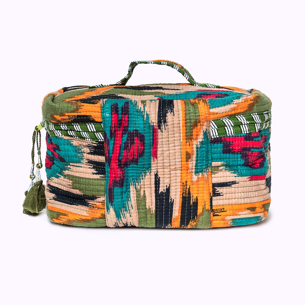 Große Kosmetiktasche BIG BEAUTY "Green Ikat"