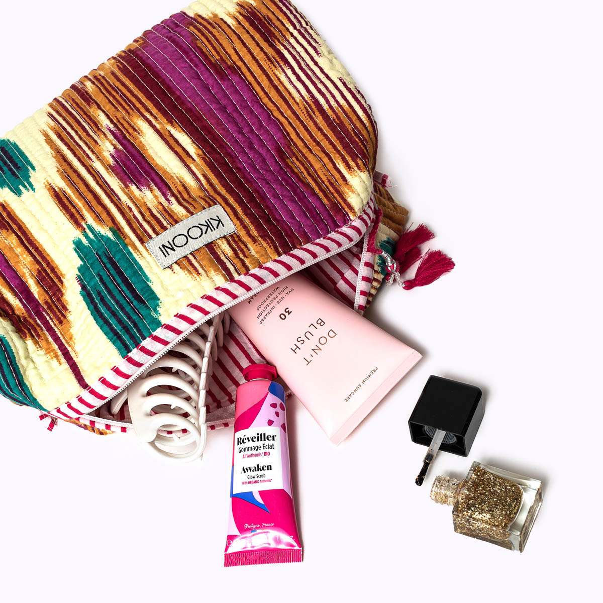 handmade cosmetic bag "Happy Ikat"