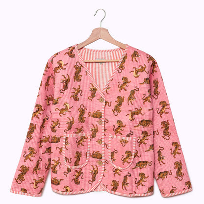 handgefertigte Baumwolljacke "Electric Tigress"