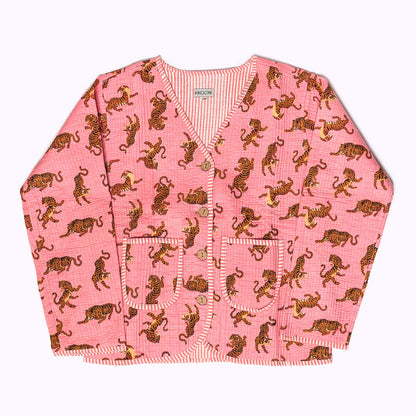 handgefertigte Baumwolljacke "Electric Tigress"