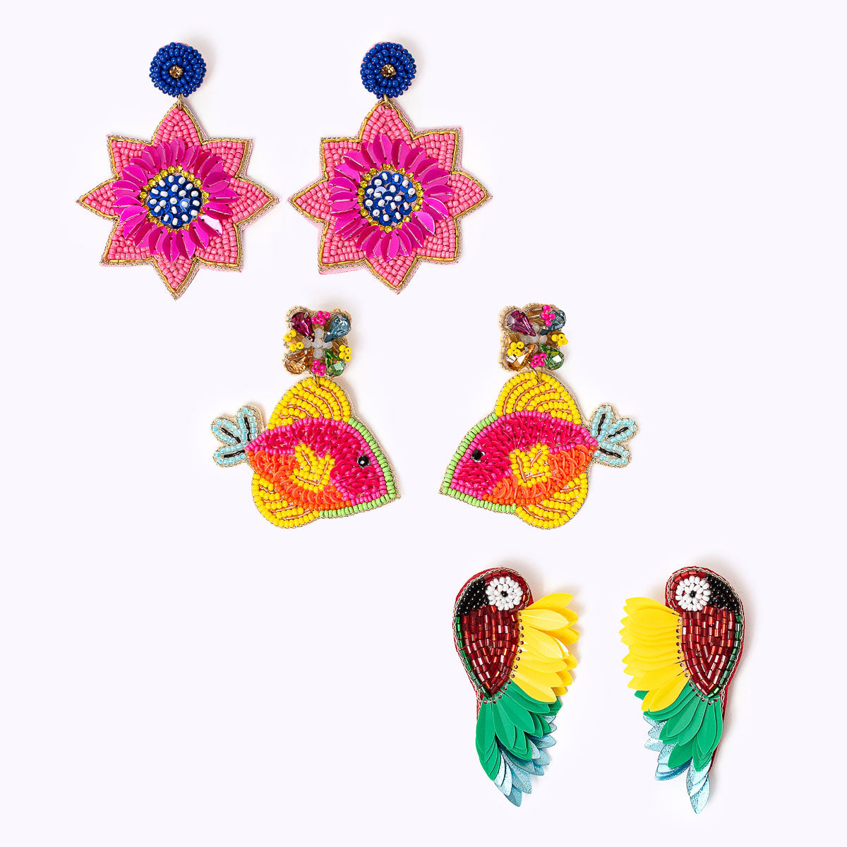 Beaded earrings "Star Flower"