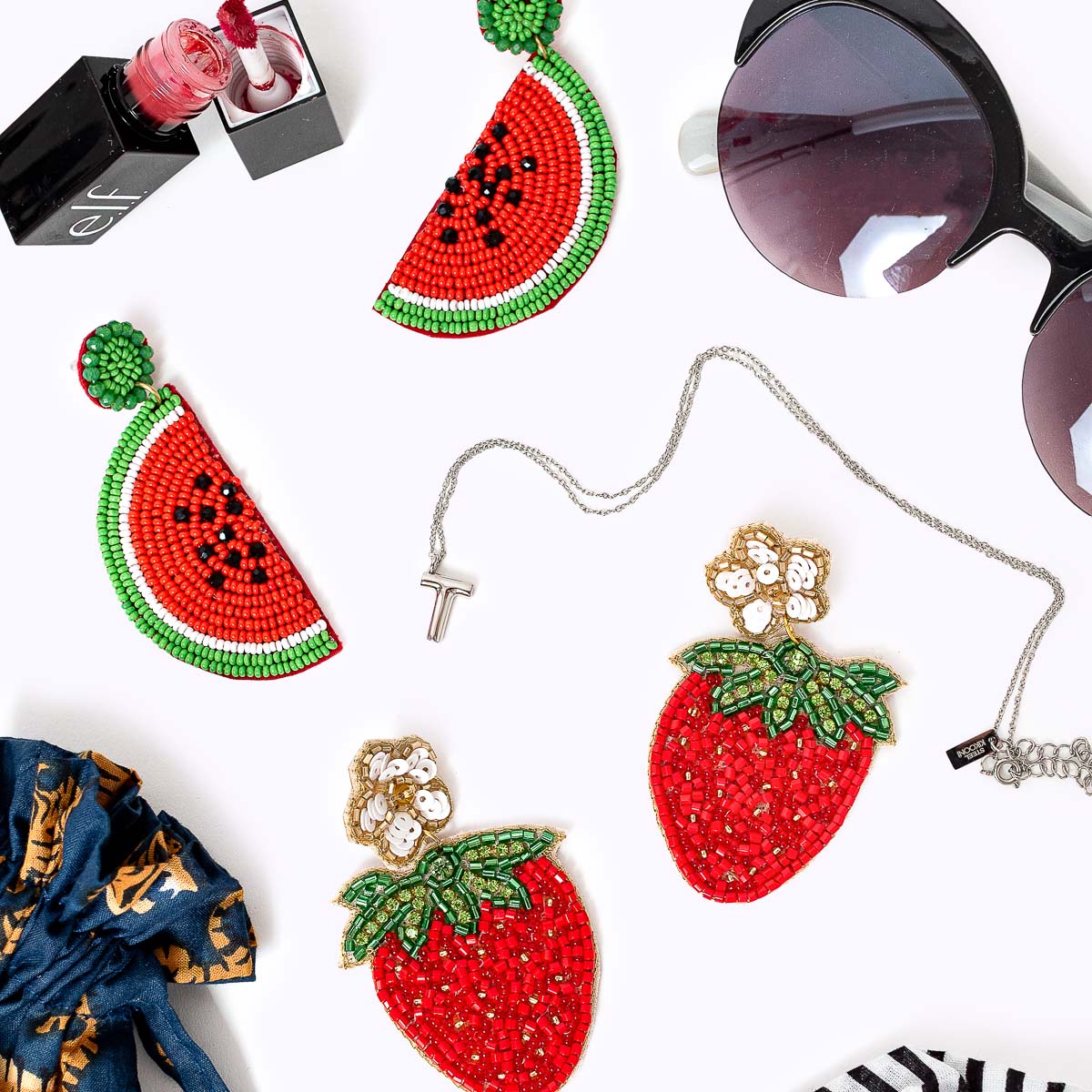 Beaded Earrings "Watermelon Love"