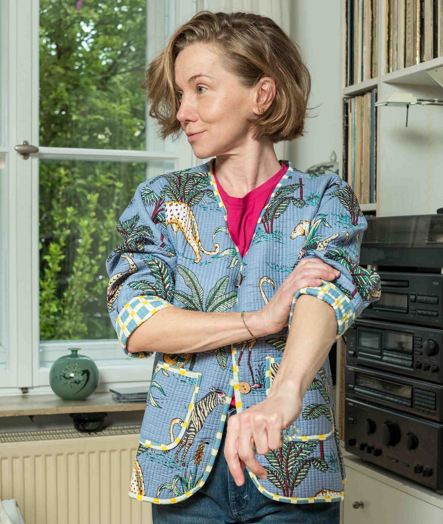 handgefertigte Baumwolljacke "Savanna Blue"