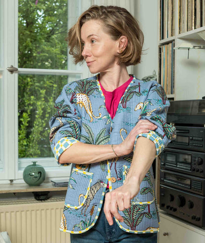 handgefertigte Baumwolljacke "Savanna Blue"