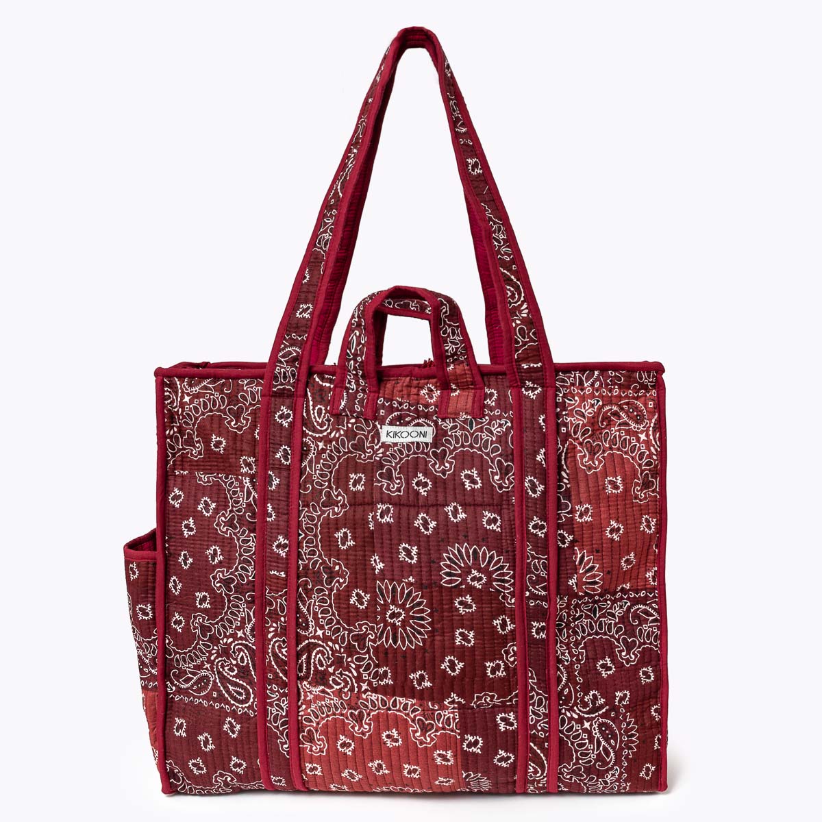 Reise Tote Bag  "Patchwork Paisley Dark Burgundy"