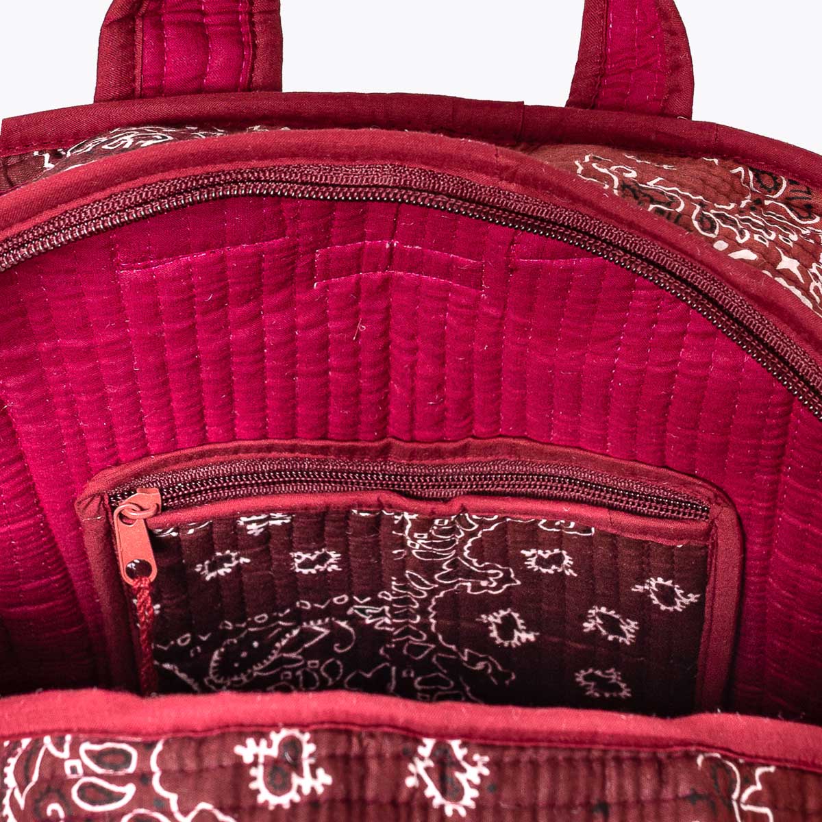 Reise Tote Bag  "Patchwork Paisley Dark Burgundy"