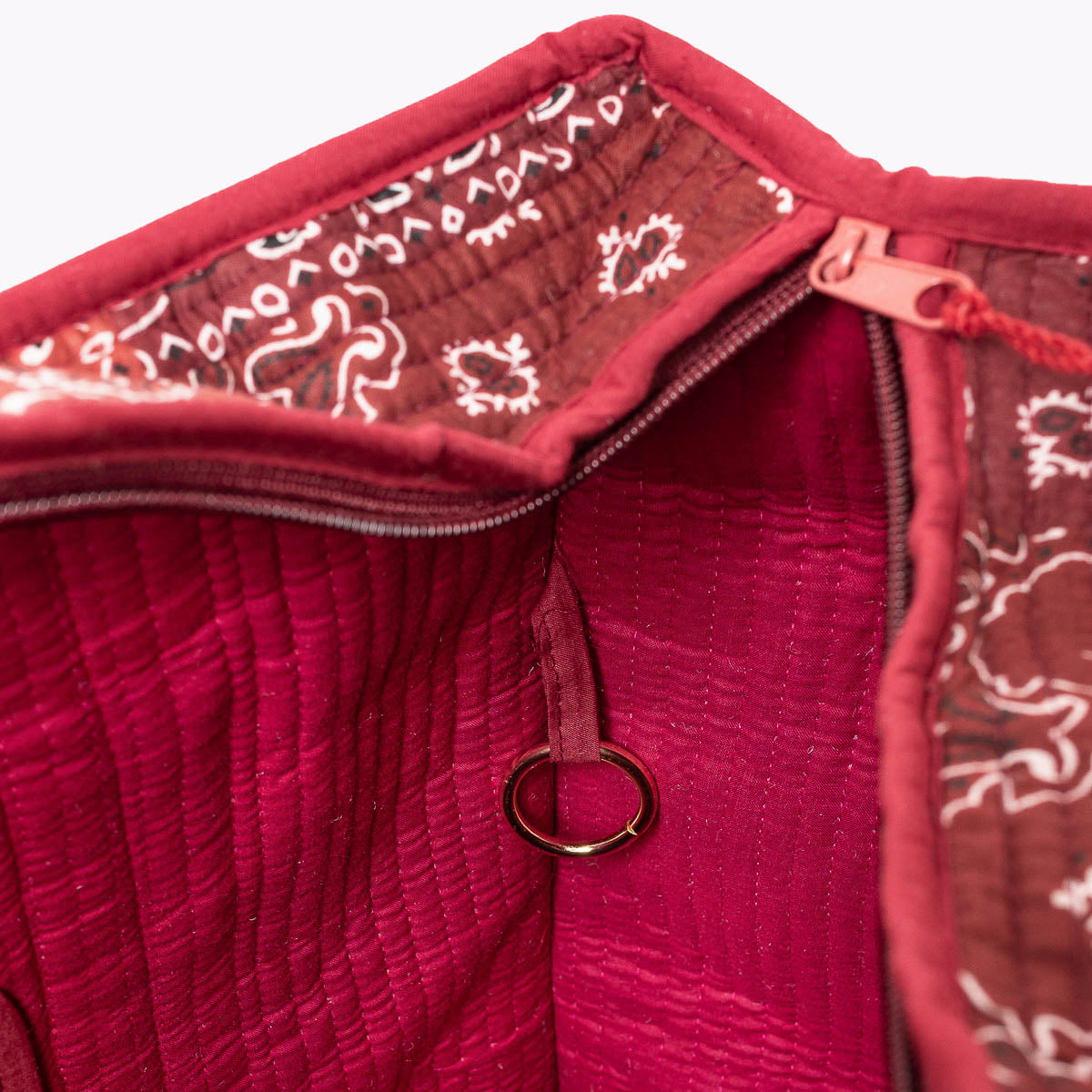 Reise Tote Bag  "Patchwork Paisley Dark Burgundy"