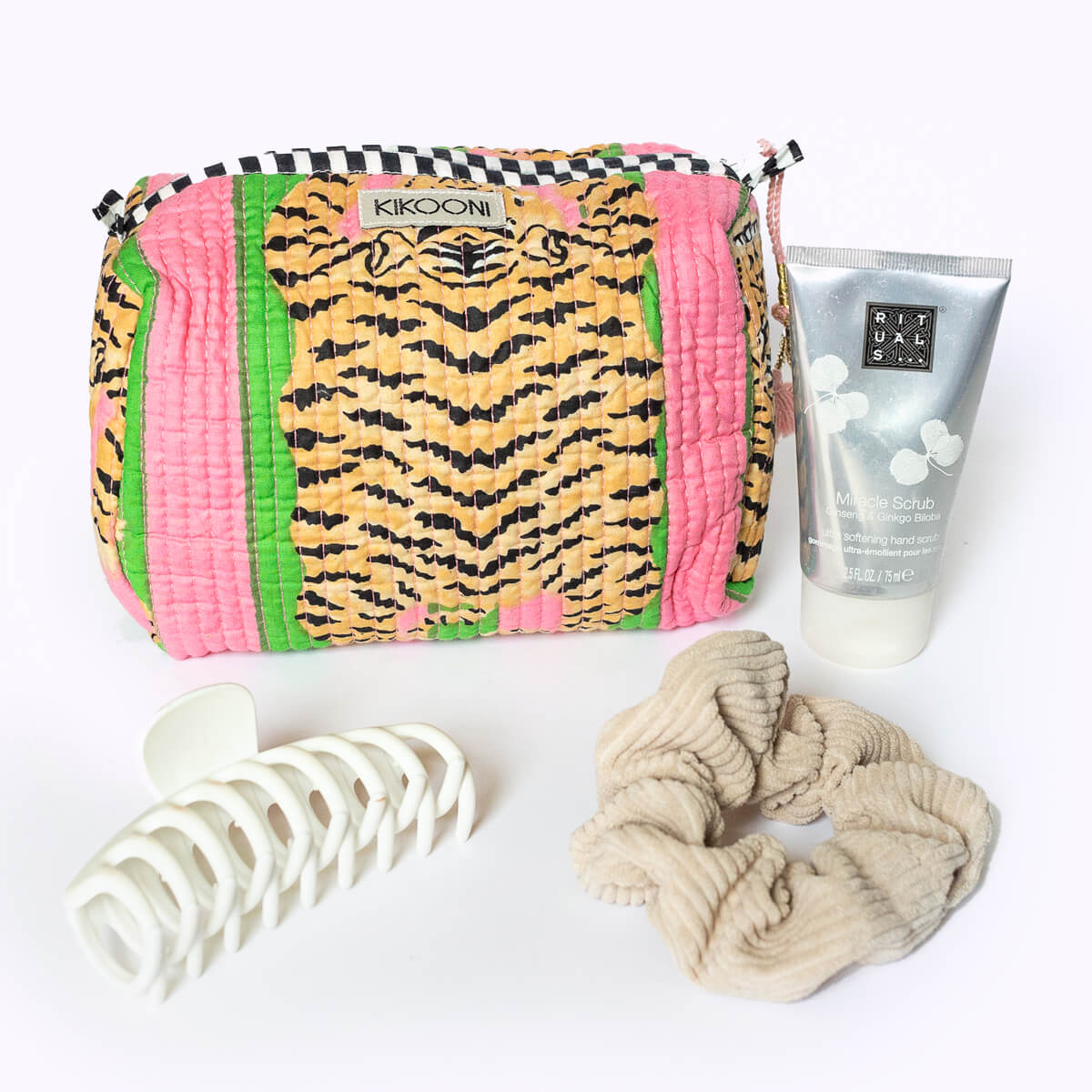 Handgemachte kleine Kosmetiktasche "Poppy Tiger Candy"