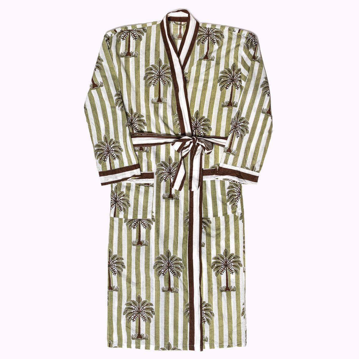 Leichter Baumwoll Kimono "Olive Oasis"