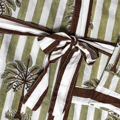 Leichter Baumwoll Kimono "Olive Oasis"