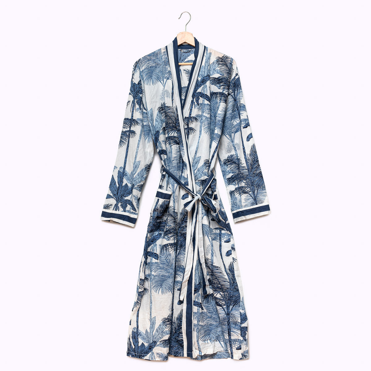 Leichter Baumwoll Kimono "blue Jungle"