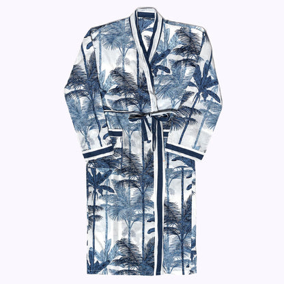 Leichter Baumwoll Kimono "blue Jungle"