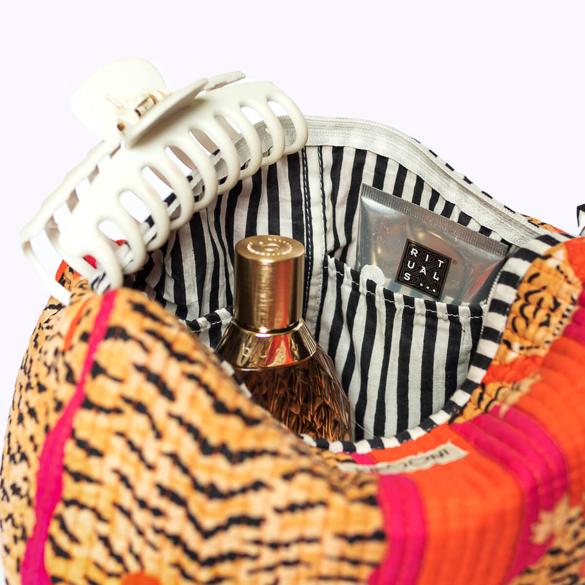 Handmade cosmetic bag "Poppy Tiger"