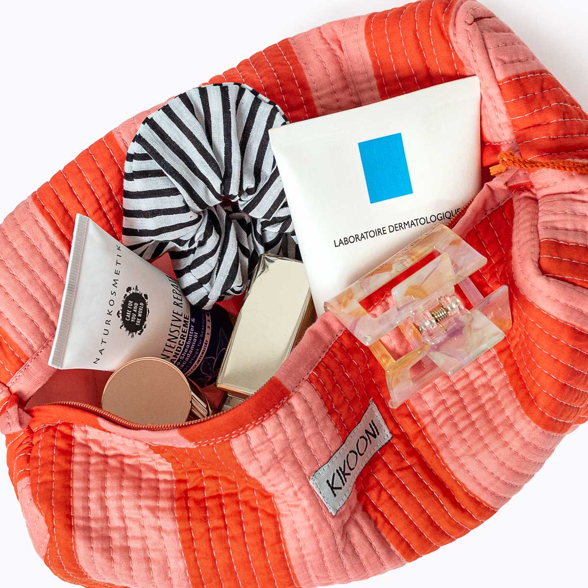 Kosmetiktasche "Bold Stripes" soft Tangerine
