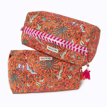handmade cosmetic bag "orange palm"