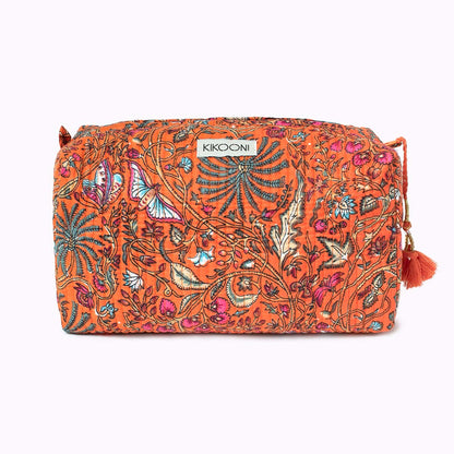 handmade cosmetic bag "orange palm"