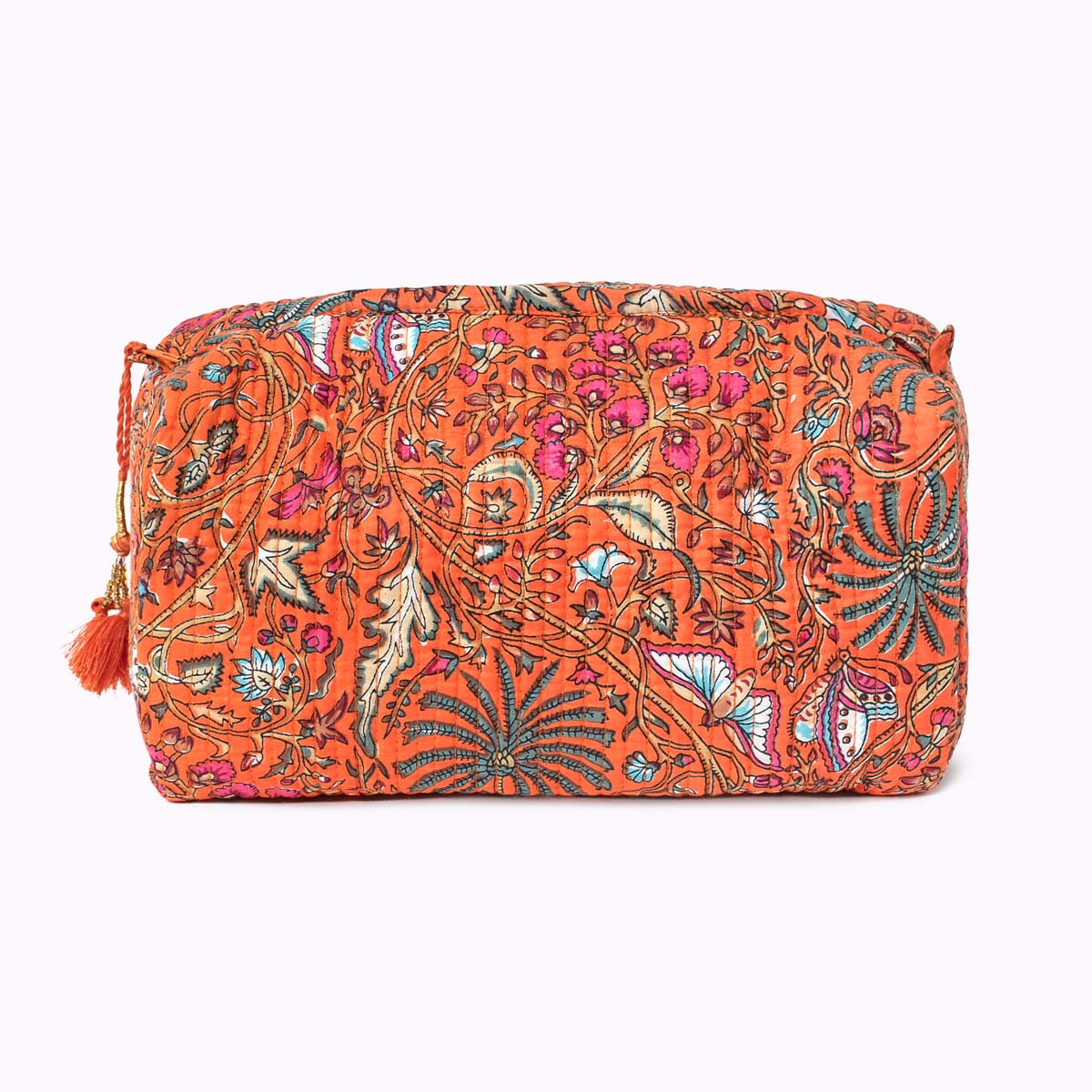 handmade cosmetic bag "orange palm"
