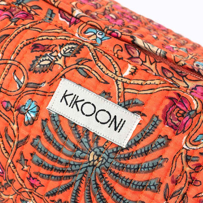 handmade cosmetic bag "orange palm"