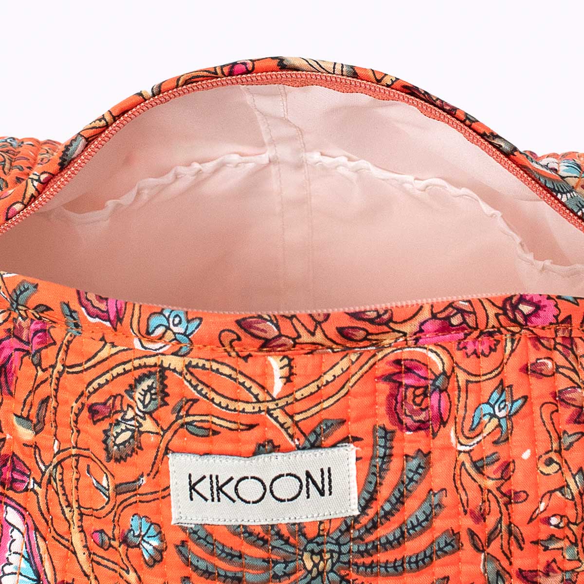 handmade cosmetic bag "orange palm"