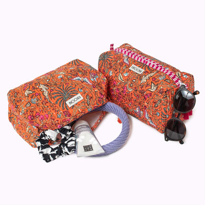 handmade cosmetic bag "orange palm"