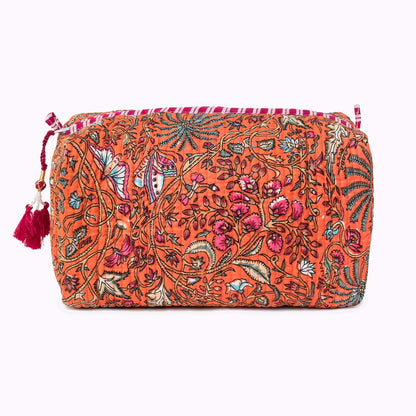 handmade cosmetic bag "orange palm"