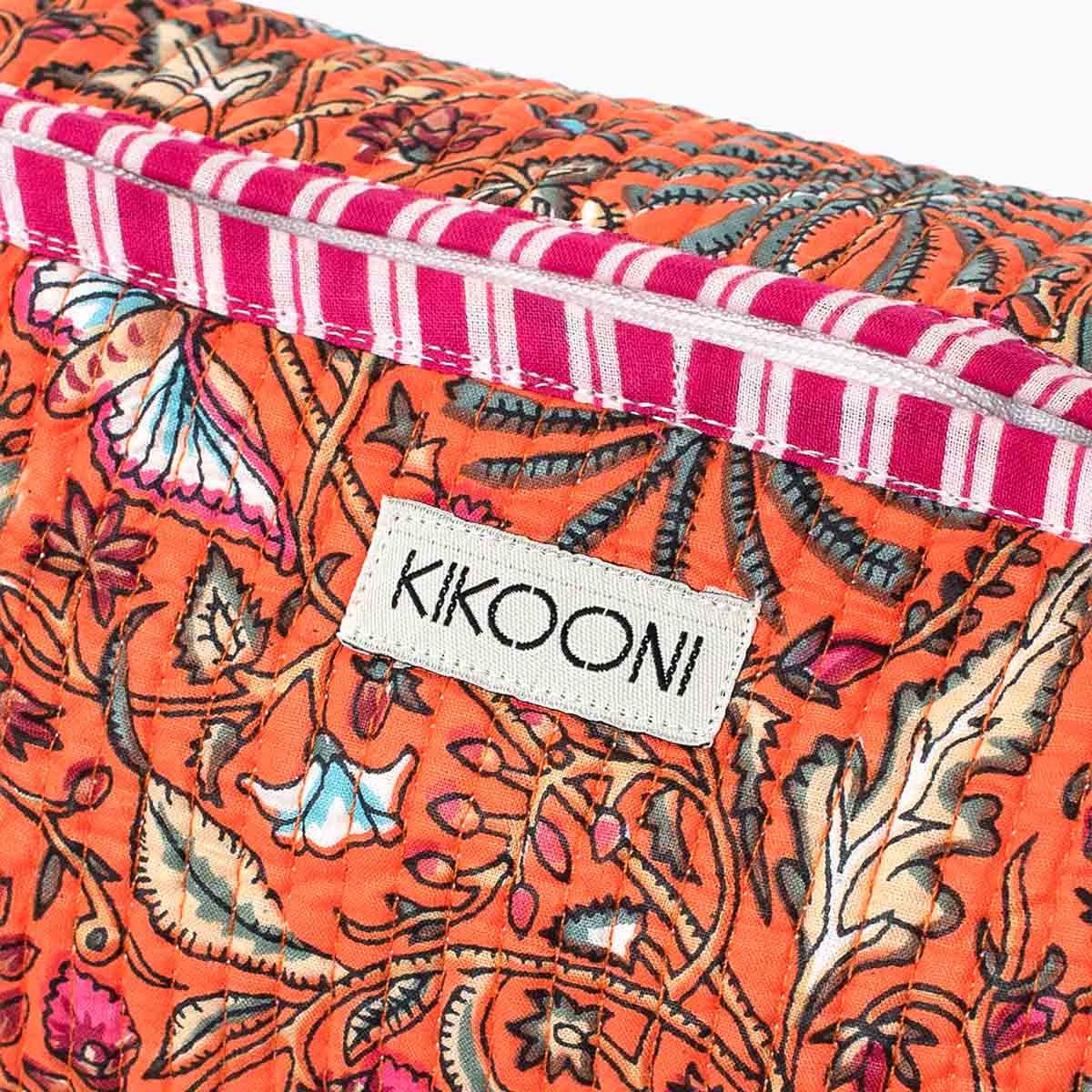handmade cosmetic bag "orange palm"
