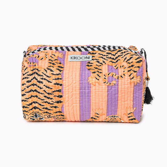 Handgemachte Kosmetiktasche "Poppy Tiger peach fusion"