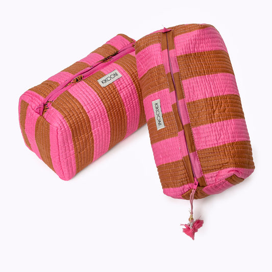 Kosmetiktasche "bold stripes earth"