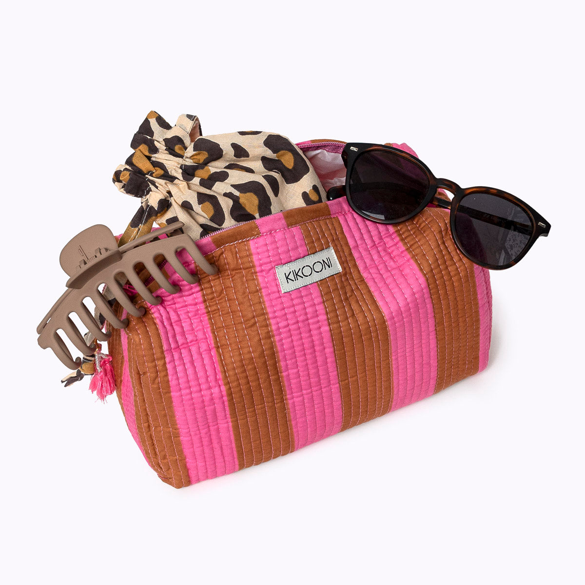 Cosmetic bag "bold stripes earth"