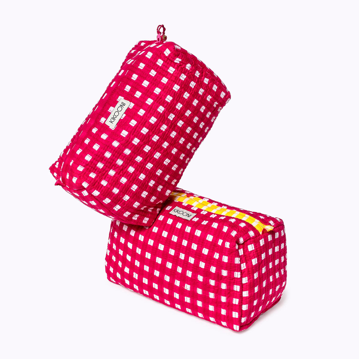 Kosmetiktasche "Happy Checks" pink