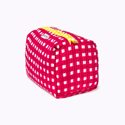 Kosmetiktasche "Happy Checks" pink