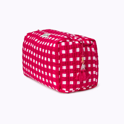 Kosmetiktasche "Happy Checks" pink
