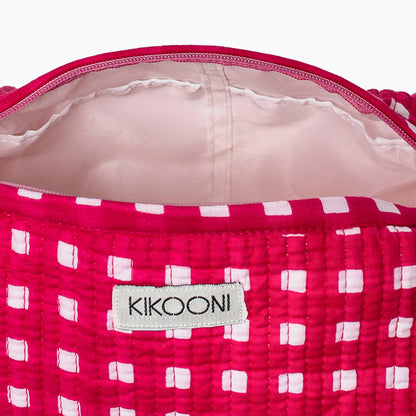 Kosmetiktasche "Happy Checks" pink