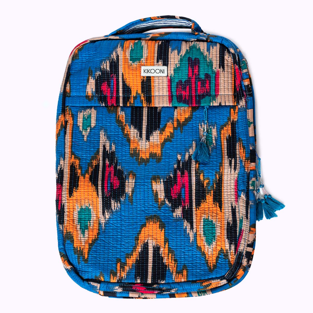 Handgemachte Laptoptasche "Blue Ikat"