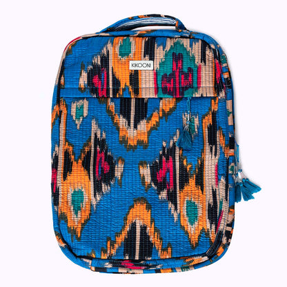 Handgemachte Laptoptasche "Blue Ikat"