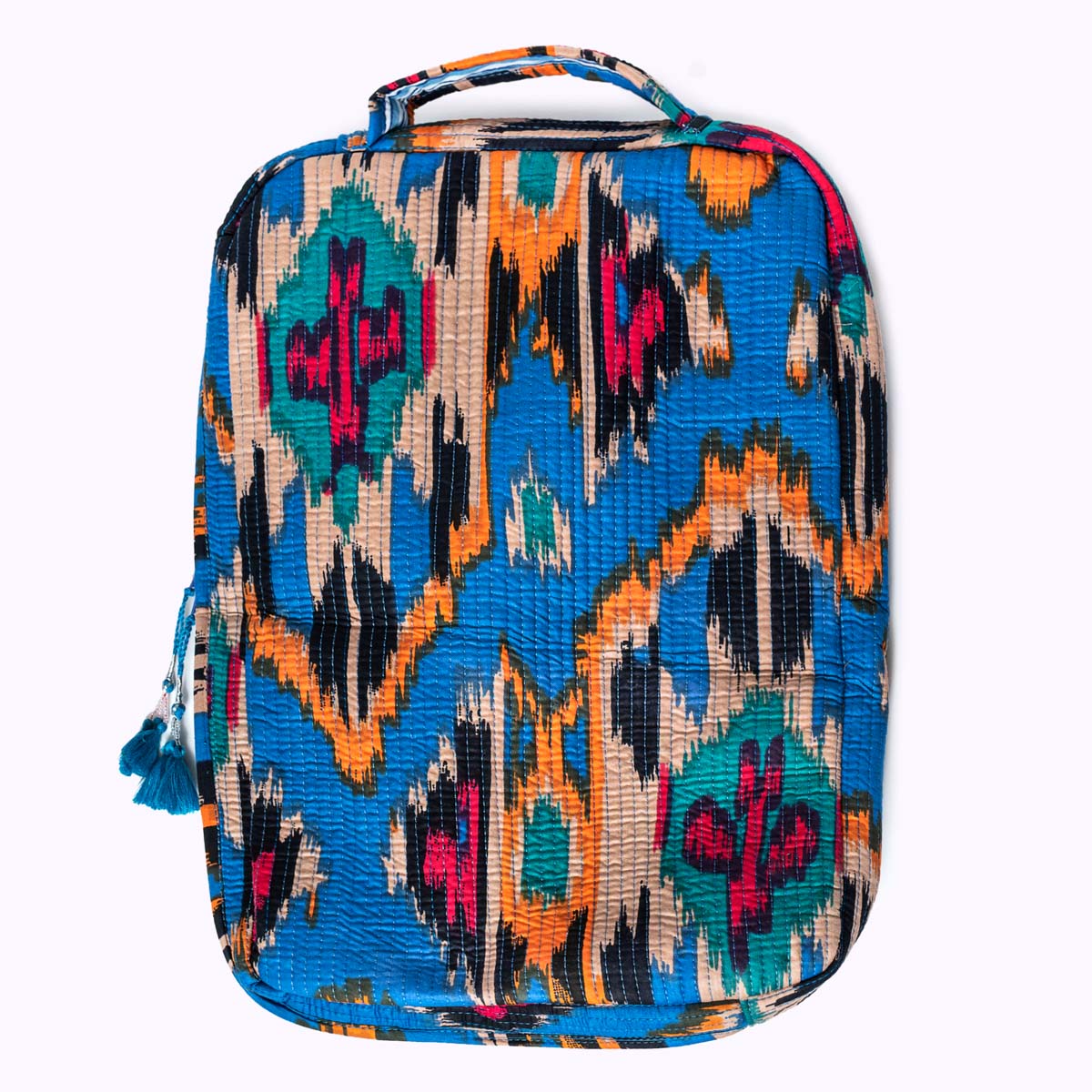 Handgemachte Laptoptasche "Blue Ikat"