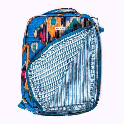 Handgemachte Laptoptasche "Blue Ikat"