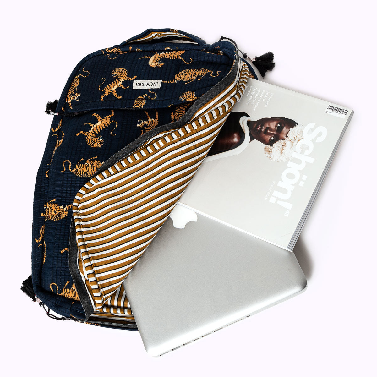 Handgemachte Laptoptasche "Midnight Tiger"