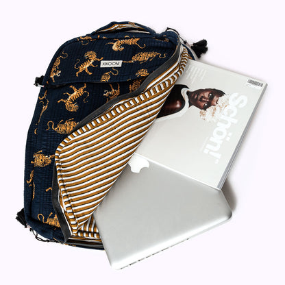 Handgemachte Laptoptasche "Midnight Tiger"