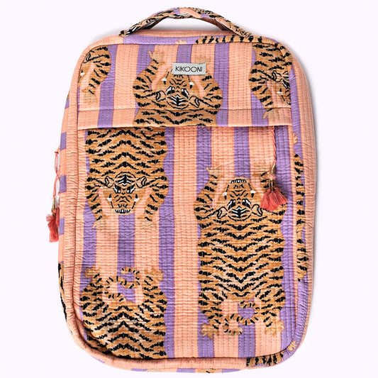 Handgemachte Laptoptasche "Poppy Tiger Peach"